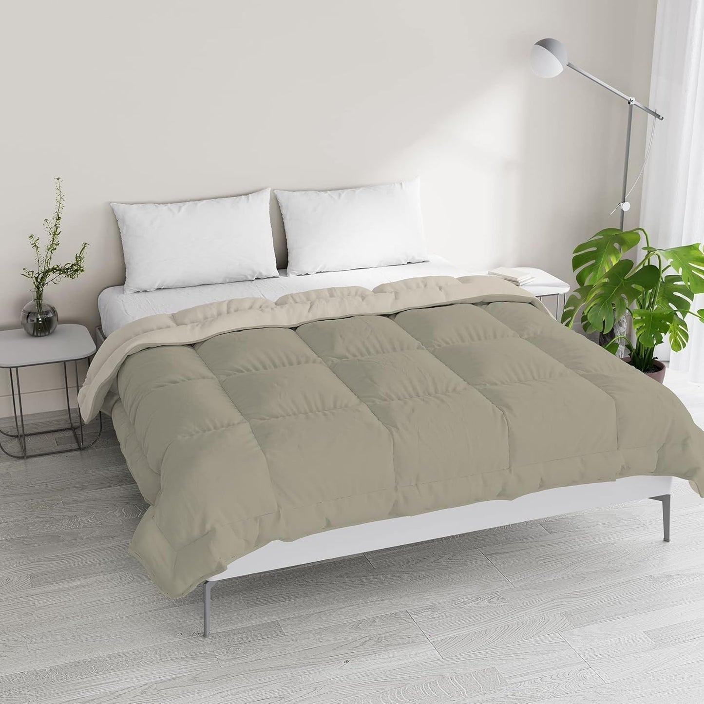 Italiensk sengetøj, vinterdyne, taupe/creme, 250X200Cm Dyner og dyner Naty Shop