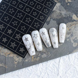 6 ark Airbrush-skabelon Nail Stickers, Butterfly Flame Stars Heart Stars Nail Stickers Printing Stencil Tool Nail Art Selvklæbende Stickers til Kvinder Nail Art Design Stickers