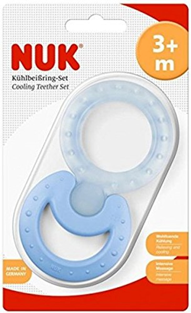 NUK Classic and Cool 2-delt køler-biteringesæt til massage og afkøling 1 sæt BPA-fri assorterede farver