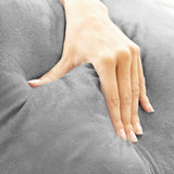 InnovaGoods Huglow læsepude med armlæn til sofa, seng og tæppe, læsepude med lændestøtte og bærehåndtag, ergonomisk, forebygger ubehag og smerter, grå