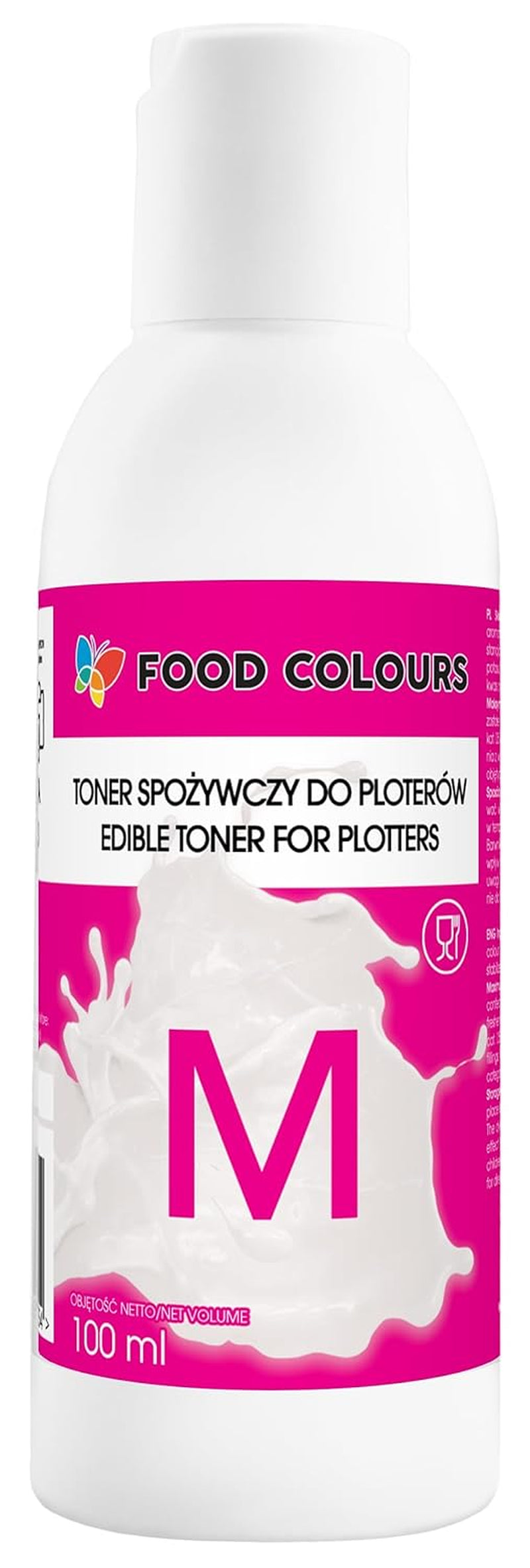 Madfarvesæt med spiselig blæk til plottere 6 x 100 ml | Lys cyan | Cyan | Lys magenta | | Magenta | Gul | Sort | Spiselig tryk, wafer papir trykning, dekorativ kage topping