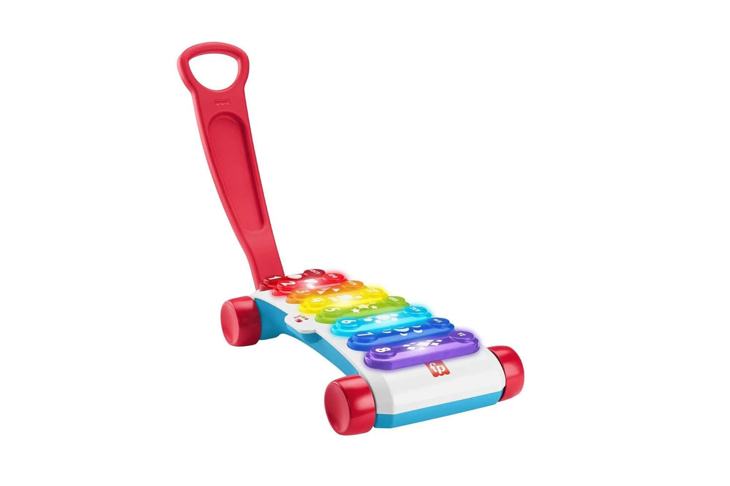 Fisher-Price Light-up kæmpe xylofon - elektronisk musikinstrument til at trække sammen med sange med læringsindhold, til børn, småbørn fra 9 måneder, flerfarvet, version: fransk, HJK40 Jucarii Bebe Naty Shop Francese