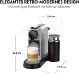 Espressomaskine med Nespresso kapsler XN761B Citiz&Milk | Automatisk standby-tilstand | 1260 watt | Vandbeholderkapacitet: 1 l | Pumpetryk: 19 bar | Sølv