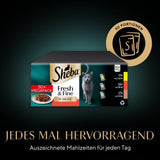 Sheba CATCARE pose våd frisk og fin (kød) stykker i sovs Voksen 50 g multipak standard