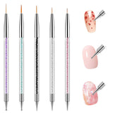 5 Stück Nail Art Pinsel Sæt Dotting Tool Nailart Pinsel Nageldesign Dotting Pen Strass Professionel Acryl Feinmalerei Nail Art Design