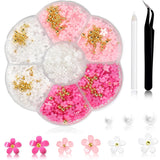 1 Karton Nail Art Charms, 3D Flowers Nagelkunst Charms, Acryl Blumen Nagel Strass Mit Ornamenten, Nagel Edelsteine, Nagel Zubehör Für Mädchen, Nagelkunst Dekoration, DIY Håndværk Nail Design