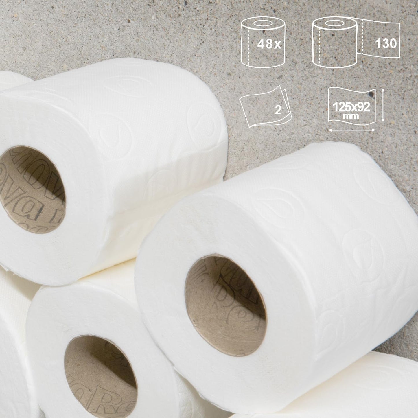Toiletpapir Renova Super Prom - 48 ruller hvid