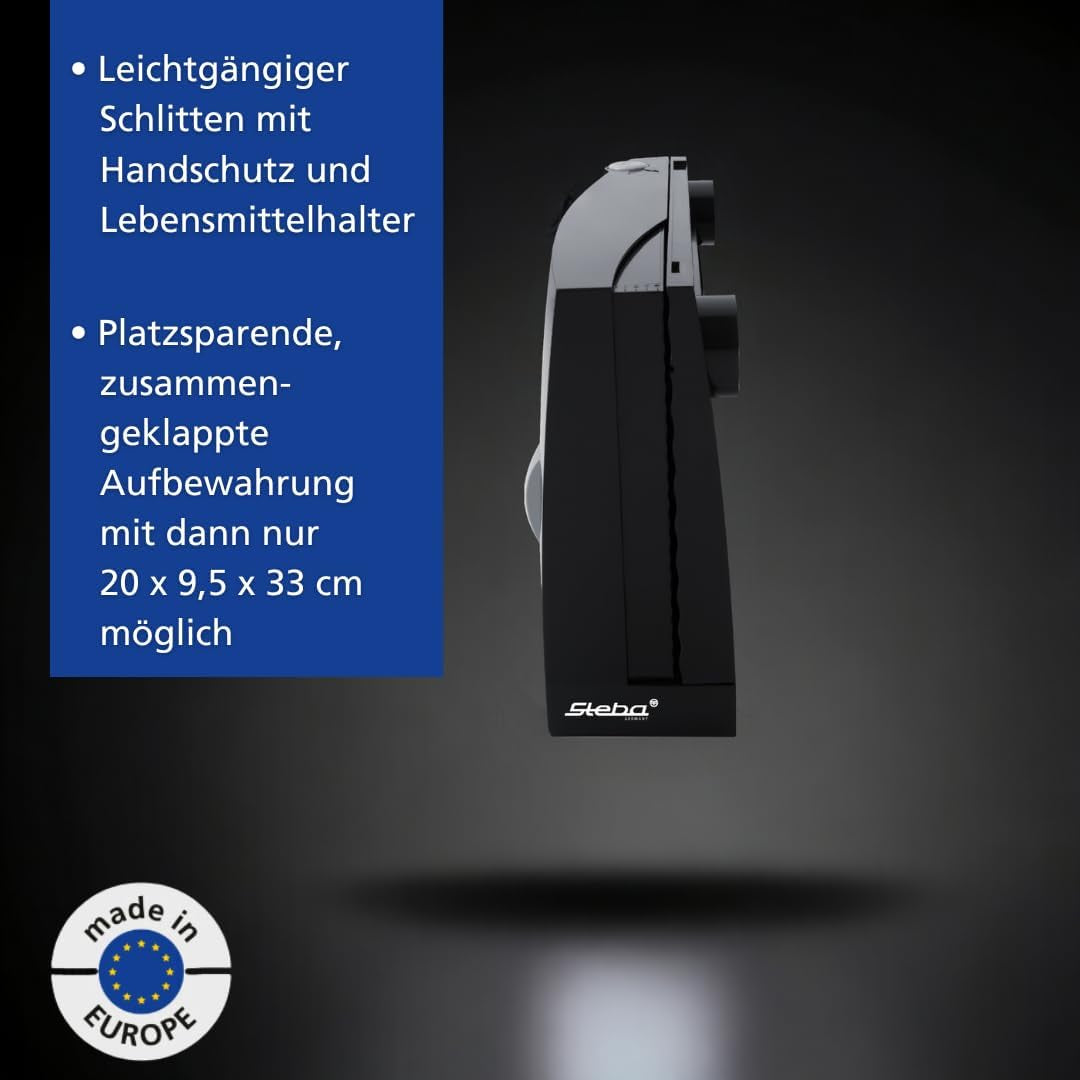 Steba multifunktionel skæremaskine, justerbar skæretykkelse op til 17 mm, håndbeskyttelse Rasnite og Naty Shop skæremaskiner