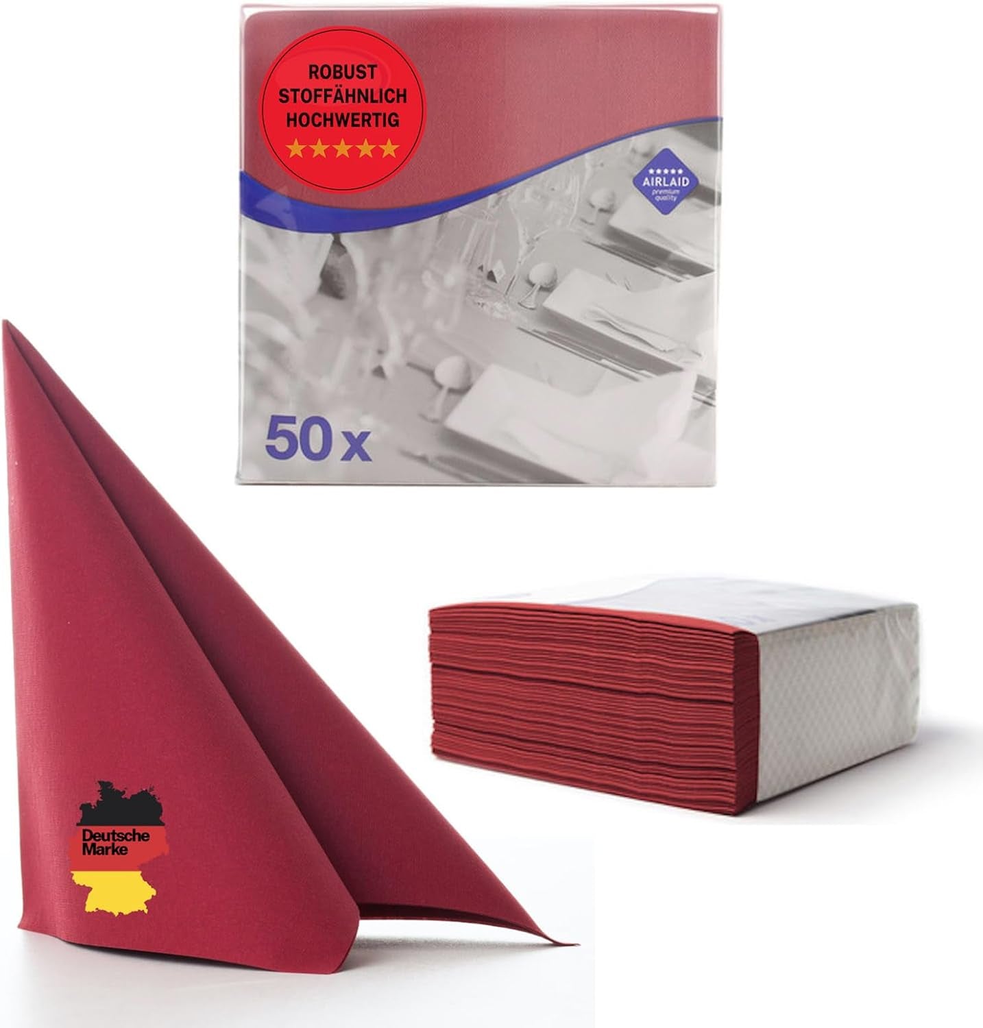 50 Aroba Airlaid servietter Tekstillook 19 FARVER 40X40 Cm 1/4 fold højkvalitets tekstillook Bryllupsservietter til jubilæer Hotel Catering Helligdage Jul Bryllup Pink