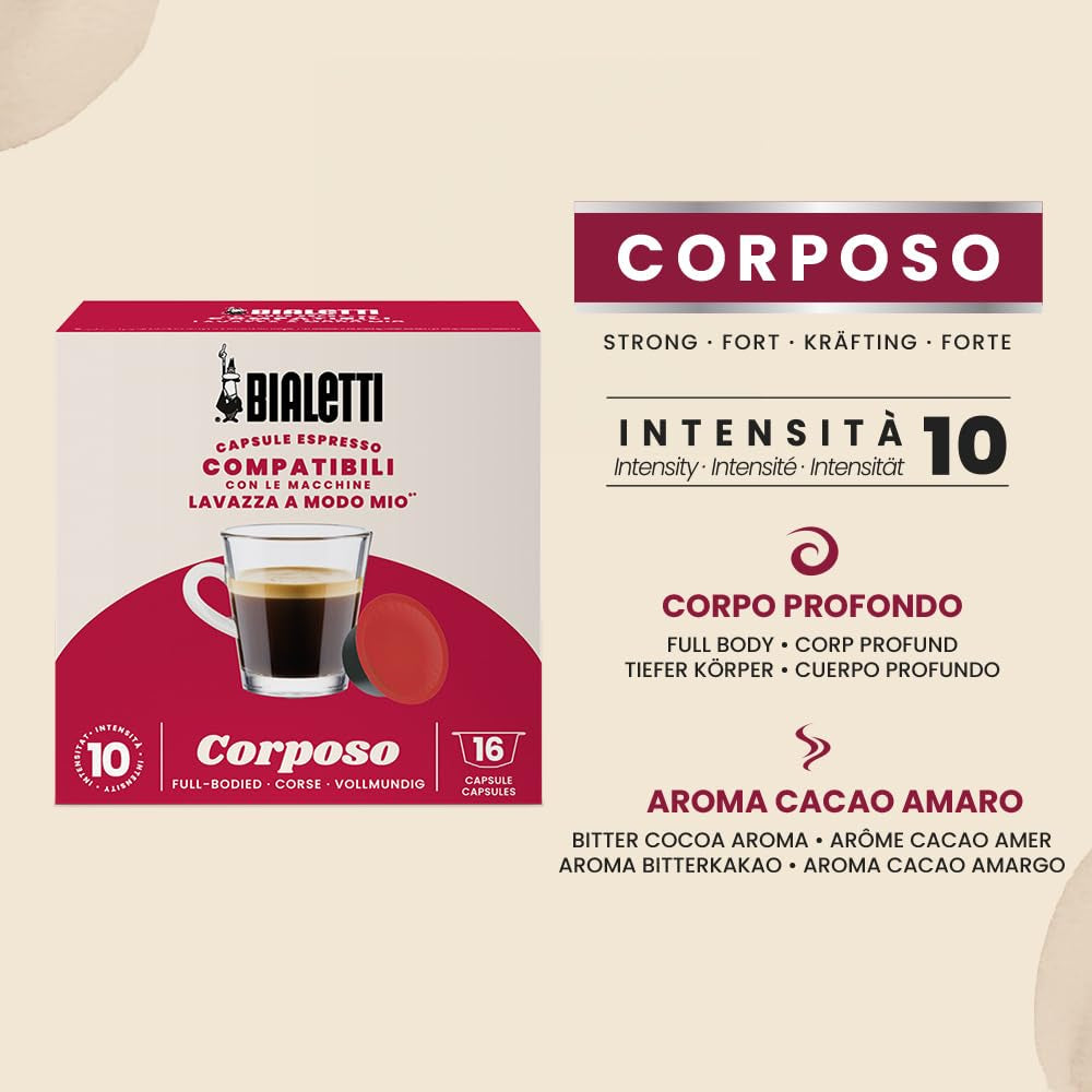 -Kaffee Lavazza®-kompatibel Kapseln – Corposo – 16 Kapseln (Packung med 3)