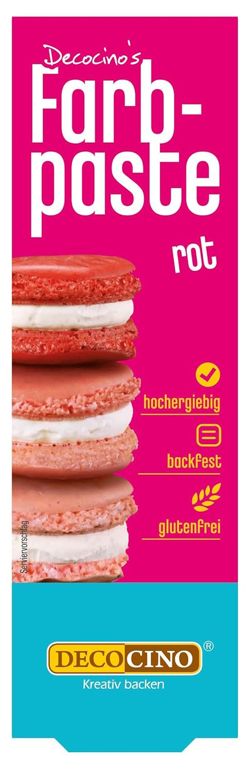 DECOCINO pink farvepasta - 20 g - Madfarve, ideel til farvning af kager, fondant og cremer - Fri for azofedtsyrer og gluten