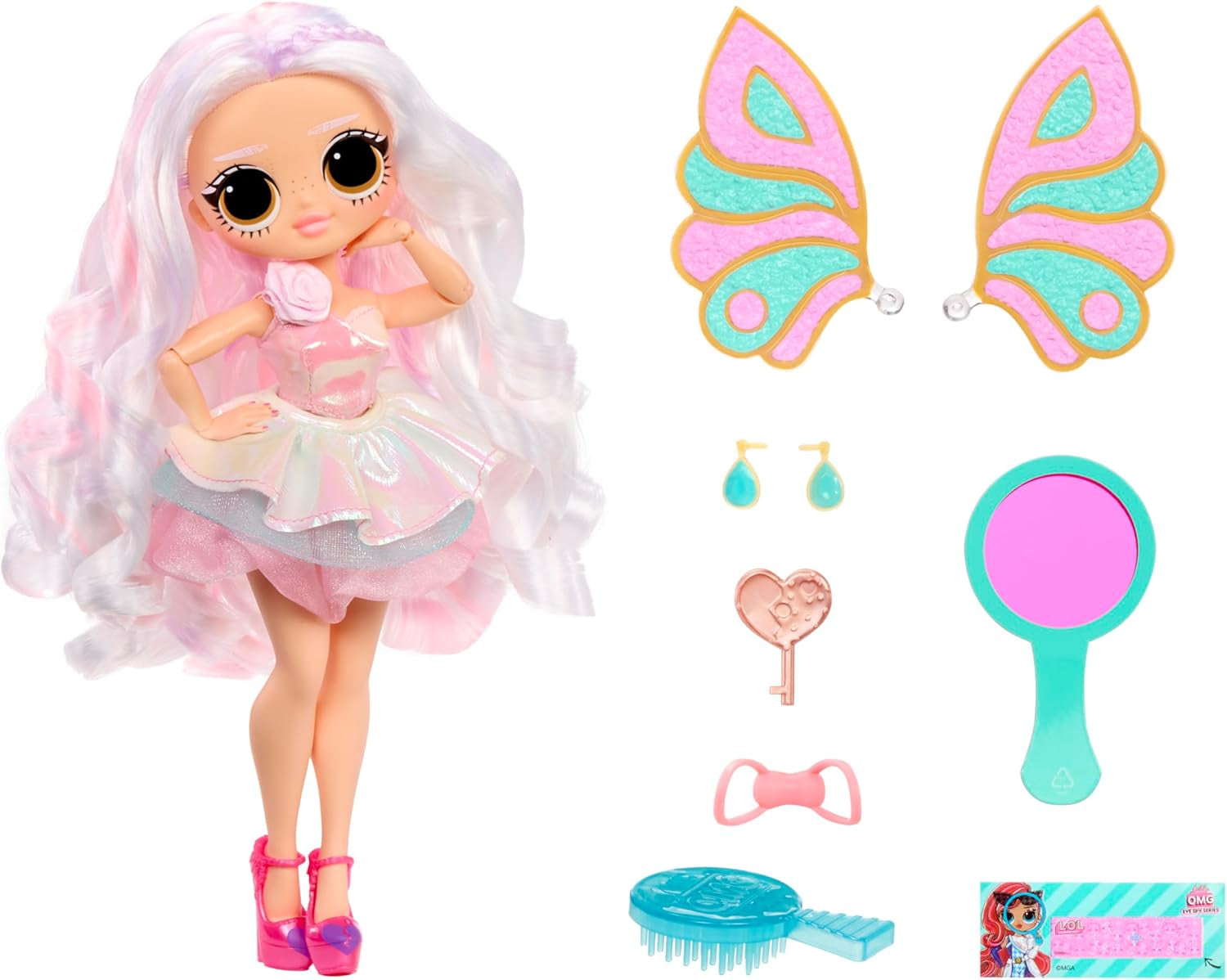 LOL overraskelse! OMG Eye Spy Series - Fairy - Indeholder 1 dukke med outfit og tilbehør, puslespilsløsning og overraskelsesopdagelse, 4 samledukker