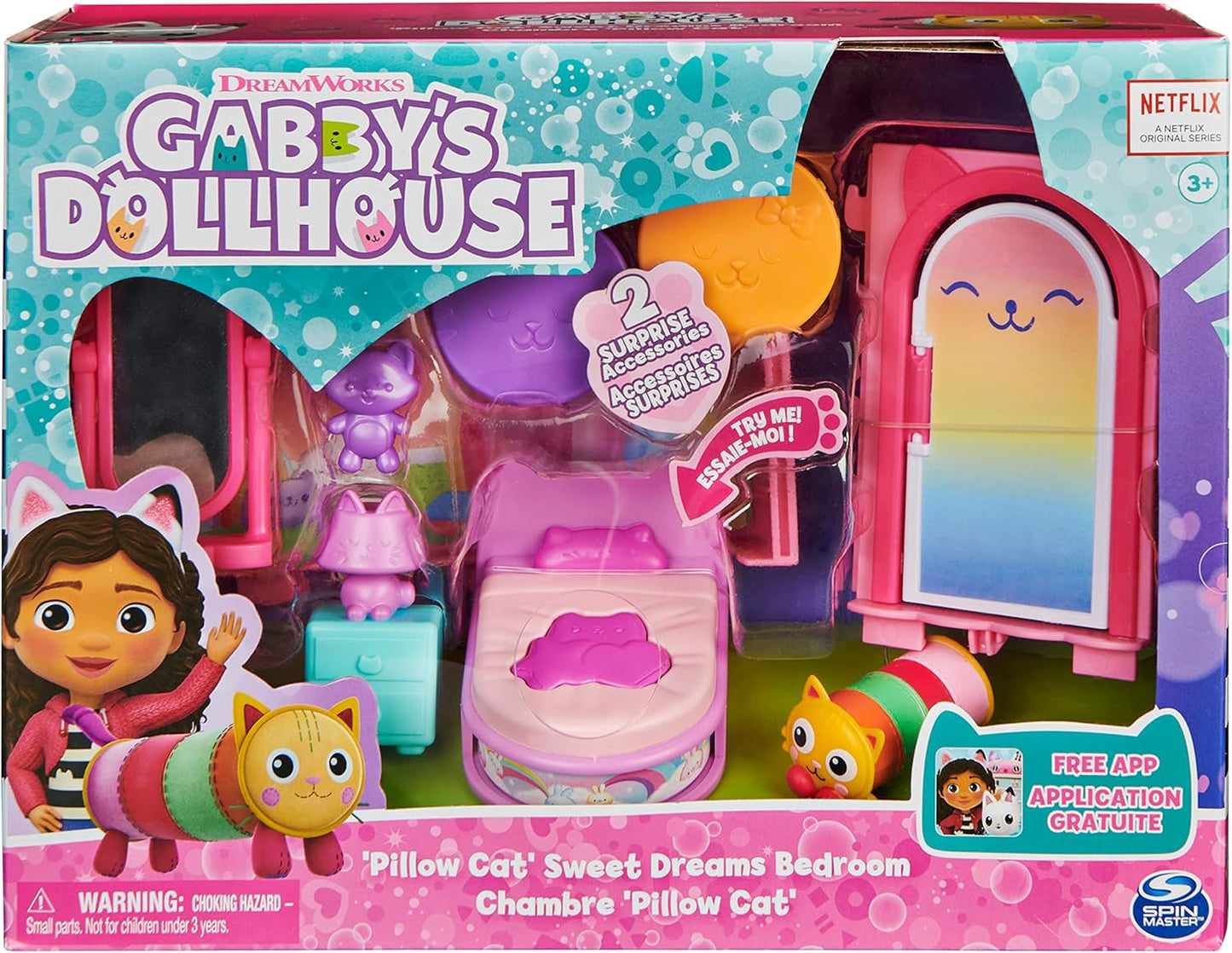 Gabby Dollhouse Deluxe Room Groovy Music Room og Deluxe Room Sweet Dreams Fluffy Cat Soveværelse