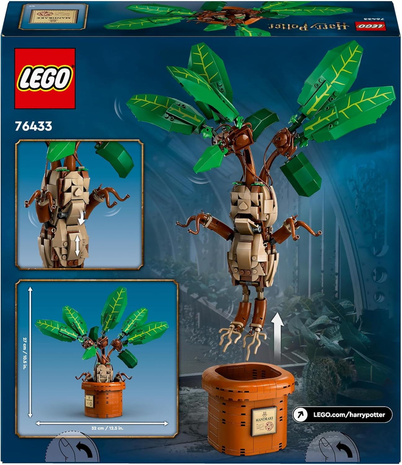 LEGO Harry Potter Magic Potion Plant: Mandrake, potteplantelegetøj, magisk gave til piger, drenge og alle fans, fantasifuldt legesæt til børn, boligdekoration 76433 Byggesæt Besuche den LEGO-Store