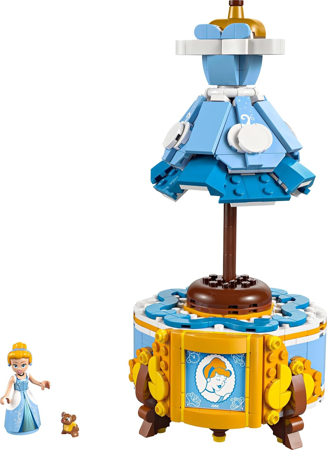 LEGO Ç€ Disney Princess Askepotkjole, legetøj til drenge og piger fra 9 år - inkluderer en kjolebøjle, en Askepot minidukke og en musefigur - Kreativt legesæt 43266 Byggesæt Beuche den LEGO-Store