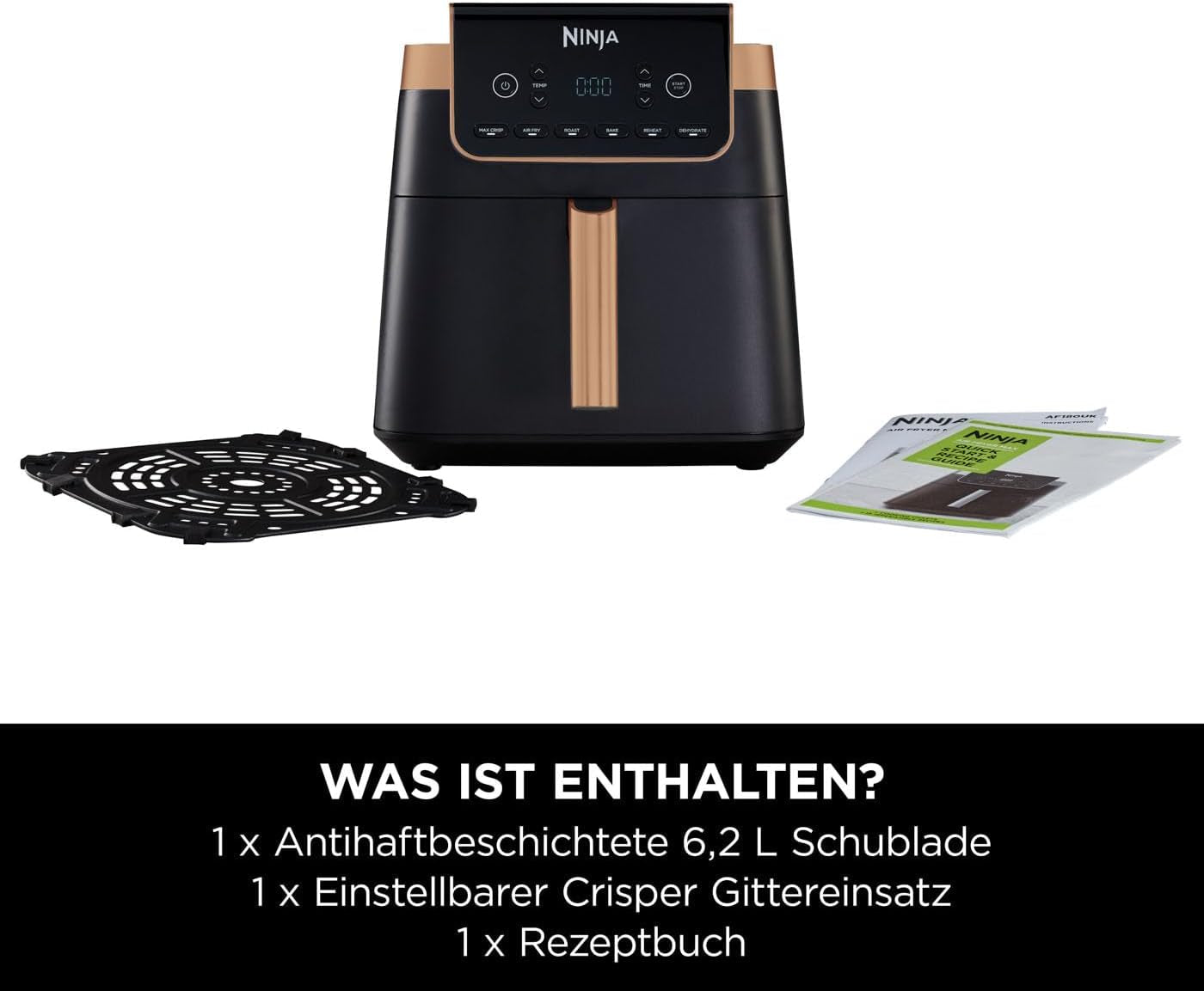 Ninja Air Fryer MAX PRO AF180EUCP, 6,2 liter, oliefri Naty Shop Appliances