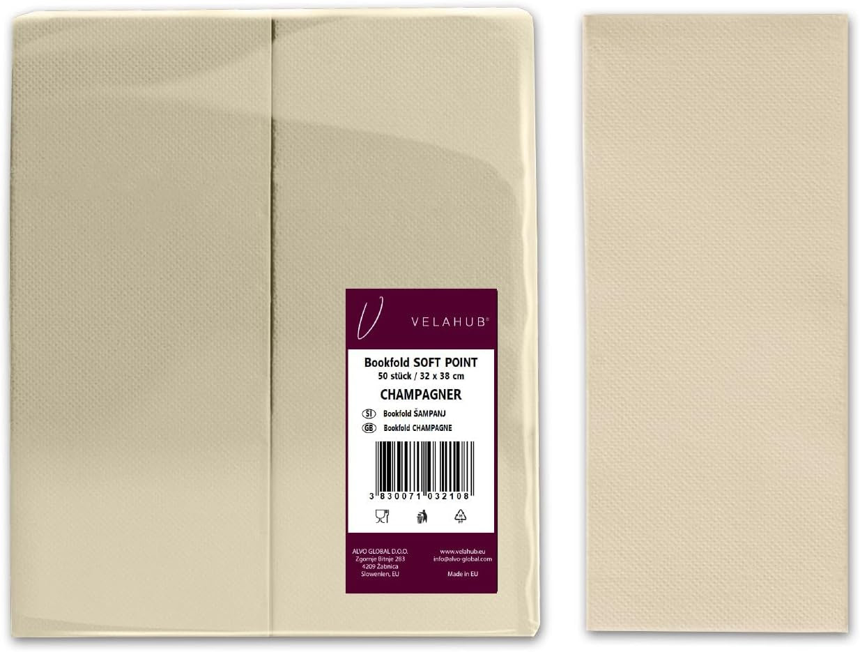 Soft Point 50 Tissues 1/8 Fold Højkvalitets Engangsvæv 32X38cm Champagne