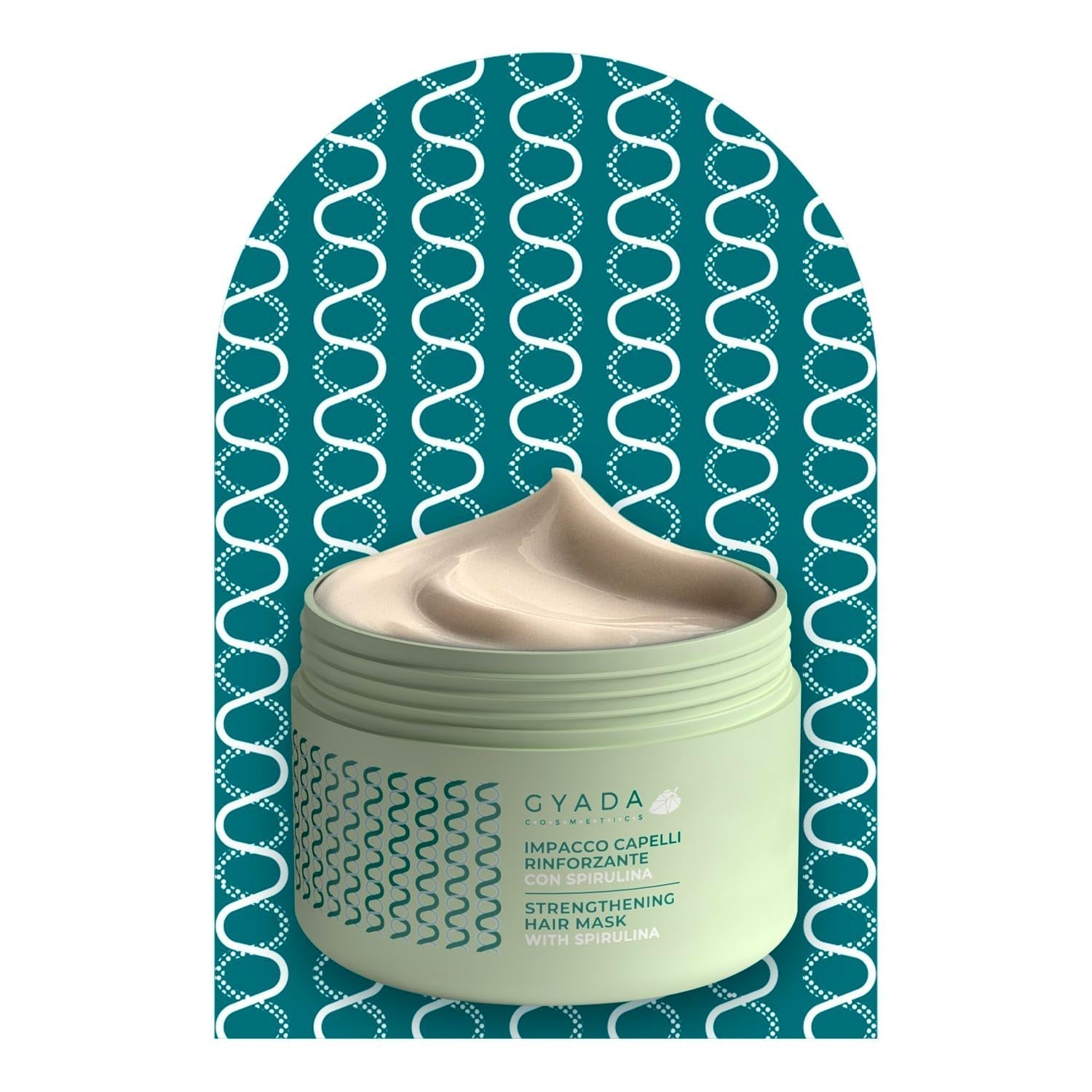 GYADA COSMETICS Spirulina hårstyrkende pakke Nærende anti-hårtab Dobbelt tips virker 250ml + bøgetræ Kam Ideel til at filtre alle hårtyper Naty Shop hårmaske