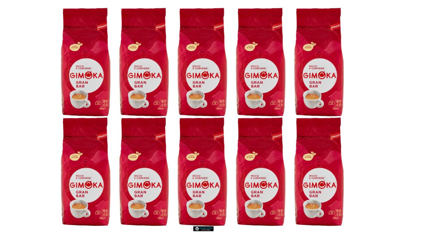 Gimoka Gran Bar kaffebønner, rige og cremede, 1 kg, 10 pakke, + nøglering