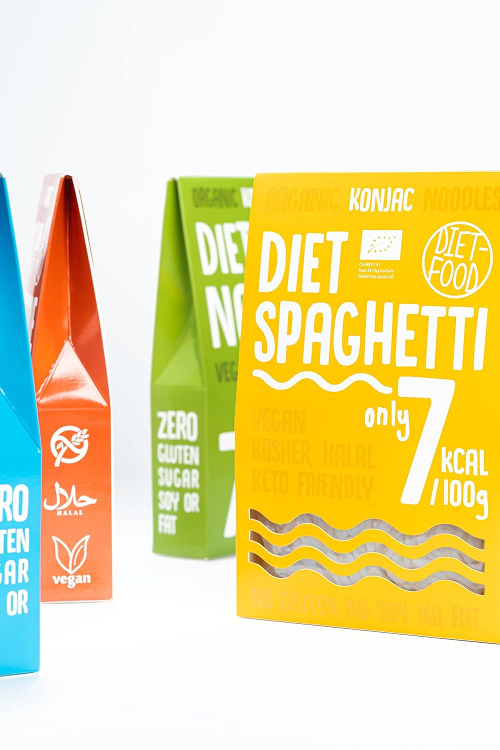 Fettuccine Konjac Nudler Bio Shirataki Diet-Food - 300 g, lav-kulhydrat, sukkerfri, keto, vegansk, kaloriefattig, glutenfri og ægfri, lavet af konjac mel