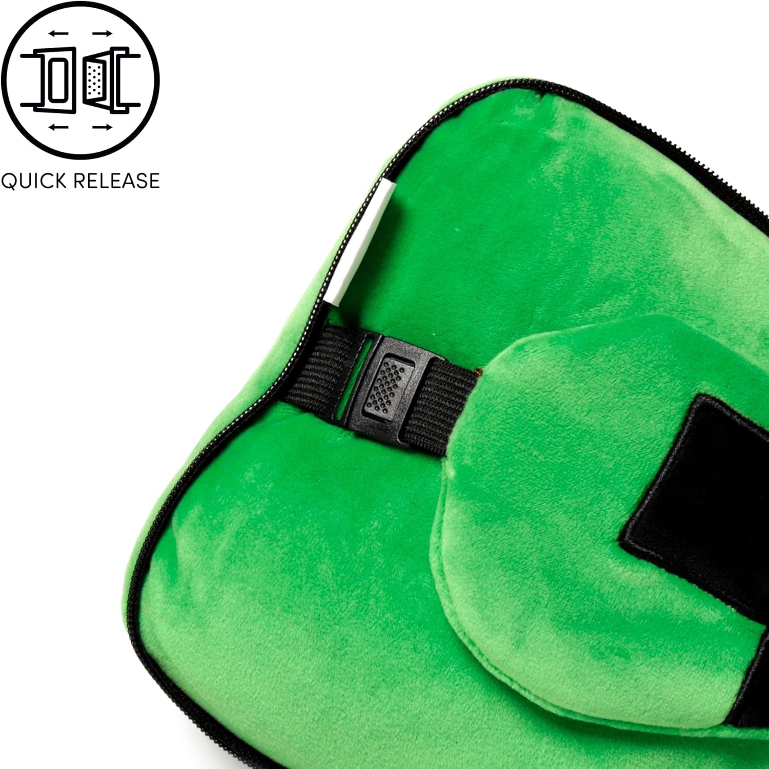 Puckator Relaxeazzz Minecraft Creeper Plys rejsepude og øjenmaske Nakkestøtte Sovepude Nakkepude Rejsepude Sovemaske Børn og voksne til rejse Bil Tog Flytilbehør Rejsepuder Naty Shop