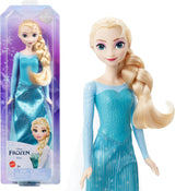 Elsa Mattel Disney Frozen Doll, Frozen Doll, Kambart blondt hår, Positionerbare, Aftagelige Sko, Disney Gaver, Alder 3+ Legetøj, HLW47