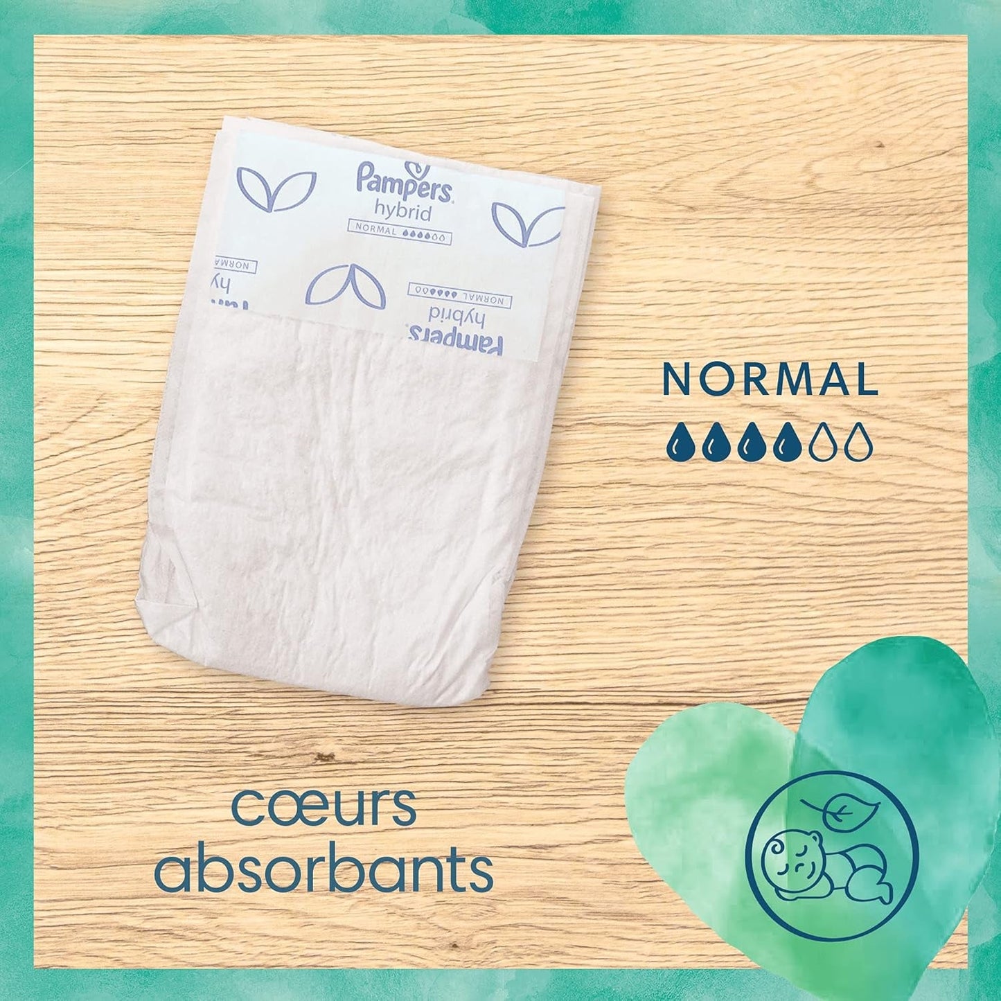 Pampers - Harmony Hybrid startpakke, 3 vaskbare bleer + 25 engangs øverste lag - 1 pakke