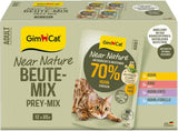 GimCat Near Nature Trial Mix 12 Pack - Vådkornsfrit foder til katte fra 7 måneder med en passende art og byttedyrsspecifik opskrift - 12 poser (12 x 85g)