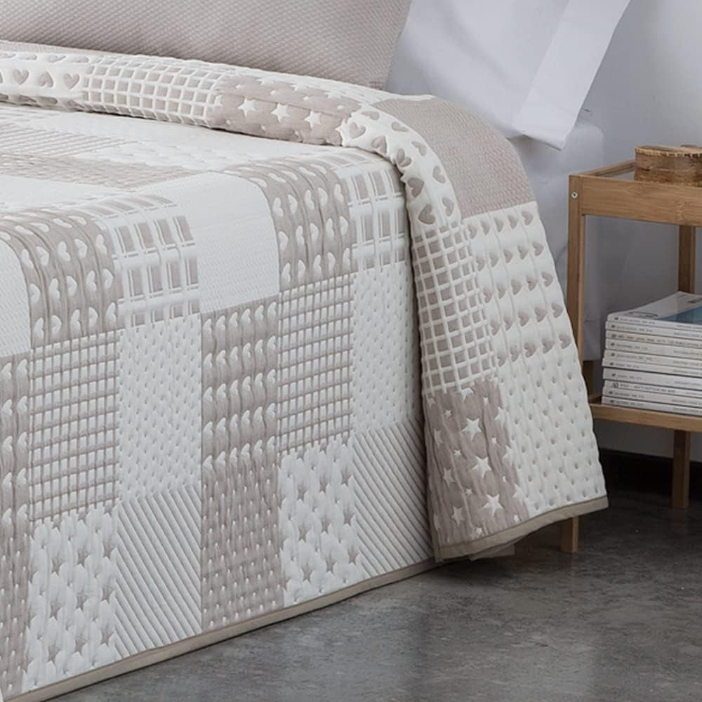 VIALMAN Colcha Bouti Ligera Sengetæppe Sofia 21, polyester bomuld, beige, Cama 150: 250 X 270 Cm Senge og tæpper Besuche den VIALMAN-Store