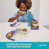 Bento Box TO GO madkassesystem med rum | 1,25 L madpakke med yoghurt/frugtbeholder | for børn og voksne l | BPA-fri Minty Teal [21685-8T], mintgrøn Naty Shop madopbevaringsbokse