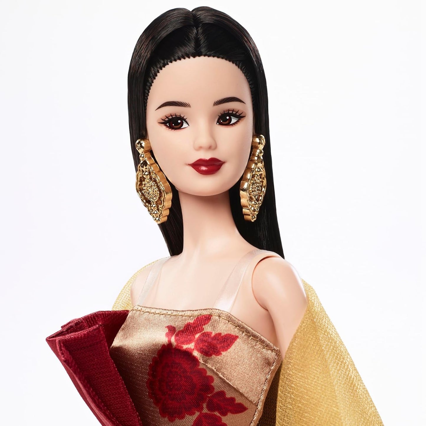 Barbie signatur månenytårsdukke i rød kjole med gyldne pæoner Collection Toy JJX83