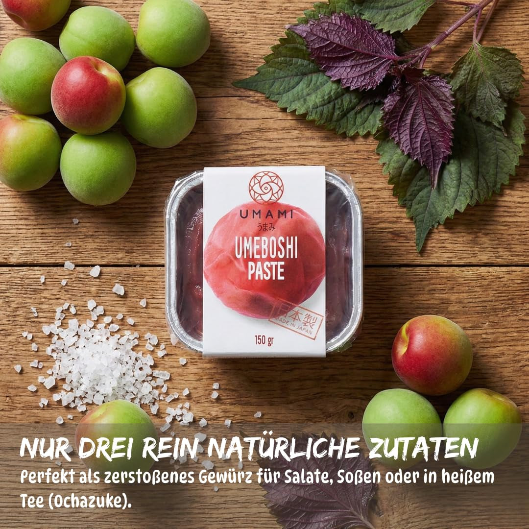 Japansk Umeboshi-Paste, Fermentierte Pflaumen mit Shiso, 150 g