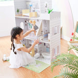 Teamson Kids Olivias Little World Giant dukkehus med 16 dukketilbehør, trædukkehus med møbler, 3-etagers, børnedukkehus til 12 tommer/30 cm dukker, alder 3 år+ Naty Shop dukkehuse