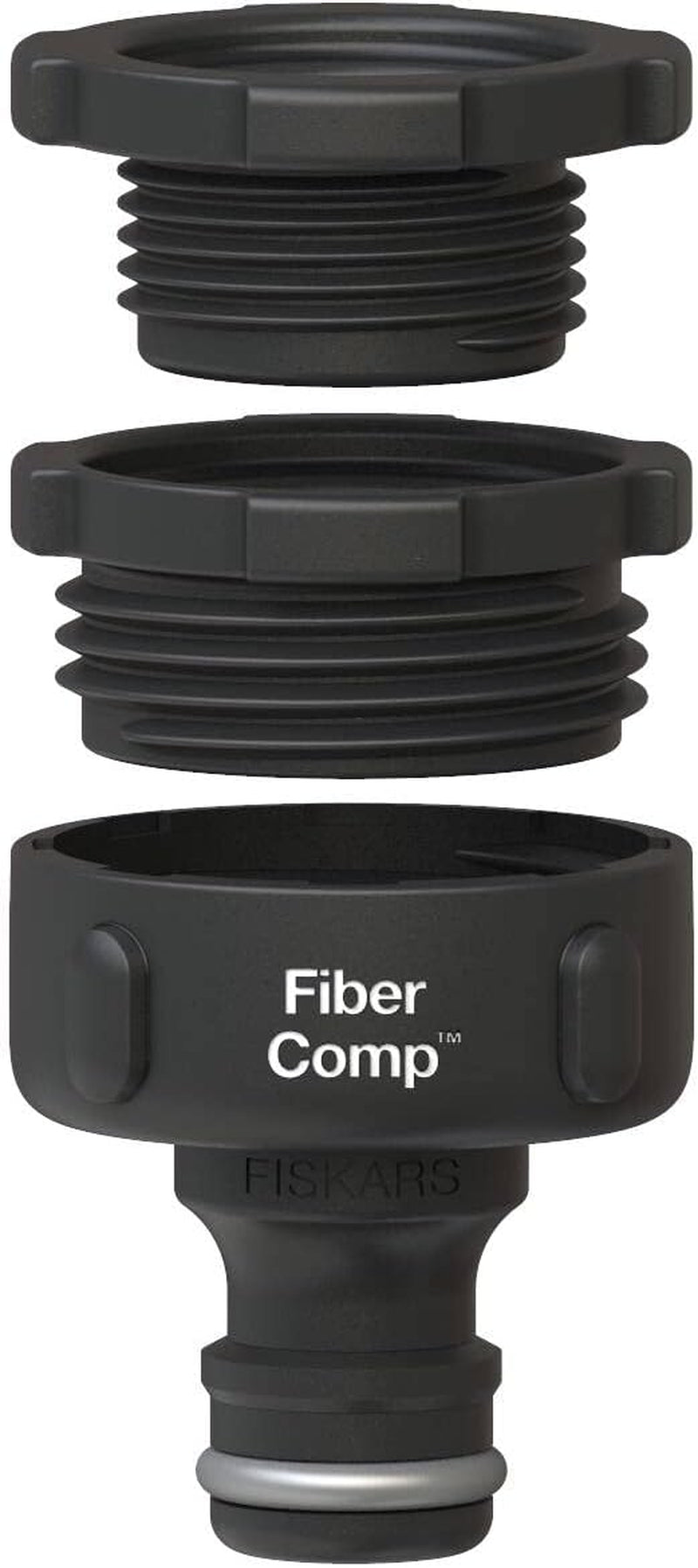 Fiskars vandhaneforbindelse, til vandhaner, Ø 21mm (G 1/2"), FiberComp, Universal størrelse, 10g, sort/orange, 1027053