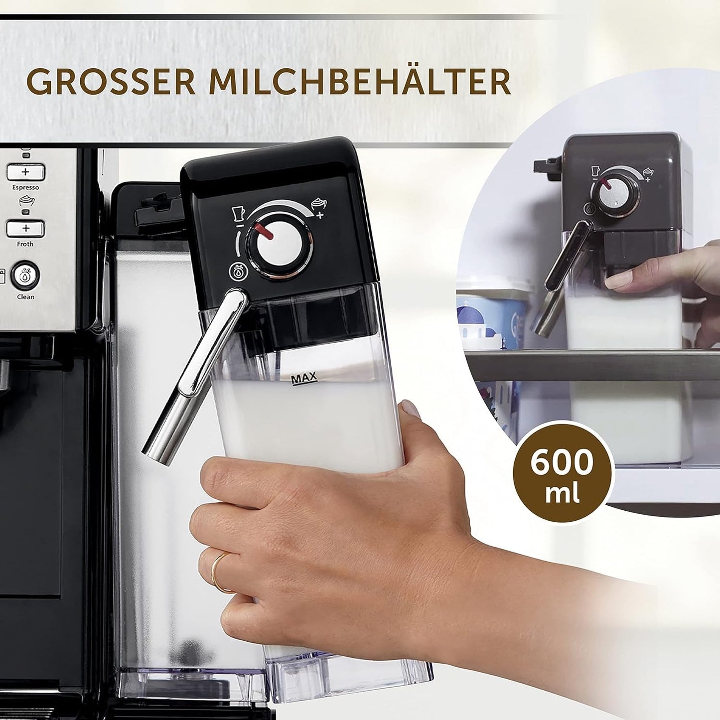 Espresso Breville Prima Latte II | Latte og cappuccino maskine | Professionel pumpe med 15 bar og mælkeskummer | Sølv [VCF108X]