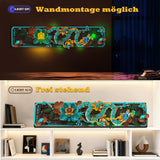 Mytisk drageflisebyggesæt til voksne, 3D Divine Loong Art byggelegetøj med LED-lys og blomster, DIY Dragon Relief Model Kit, kreative gaver og dekorationer (1676 stykker)