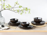 CreaTable, 21249, Natura Organic RUSTY Series, 12-delt porcelænssæt til 4, tallerkensæt i porcelæn, tåler opvaskemaskine og mikroovn, fremstillet i Europa