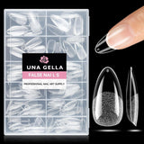 Ballerina Gel Neglespidser 216 stk. 12 Størrelser Soft Gel Negle Tips Full Cover Negle Extension Sæt Semi Matt DIY Home Art