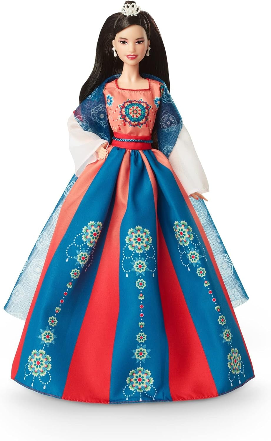 BARBIE Lunar New Year Puppe - Sammelfigur mit traditionaler Hanfu-Robe und chinesischen Drucken, inspireret af Dunhuang-Höhlenmalereien, herunder Puppenständer und Echtheitszertifikat, HJX35