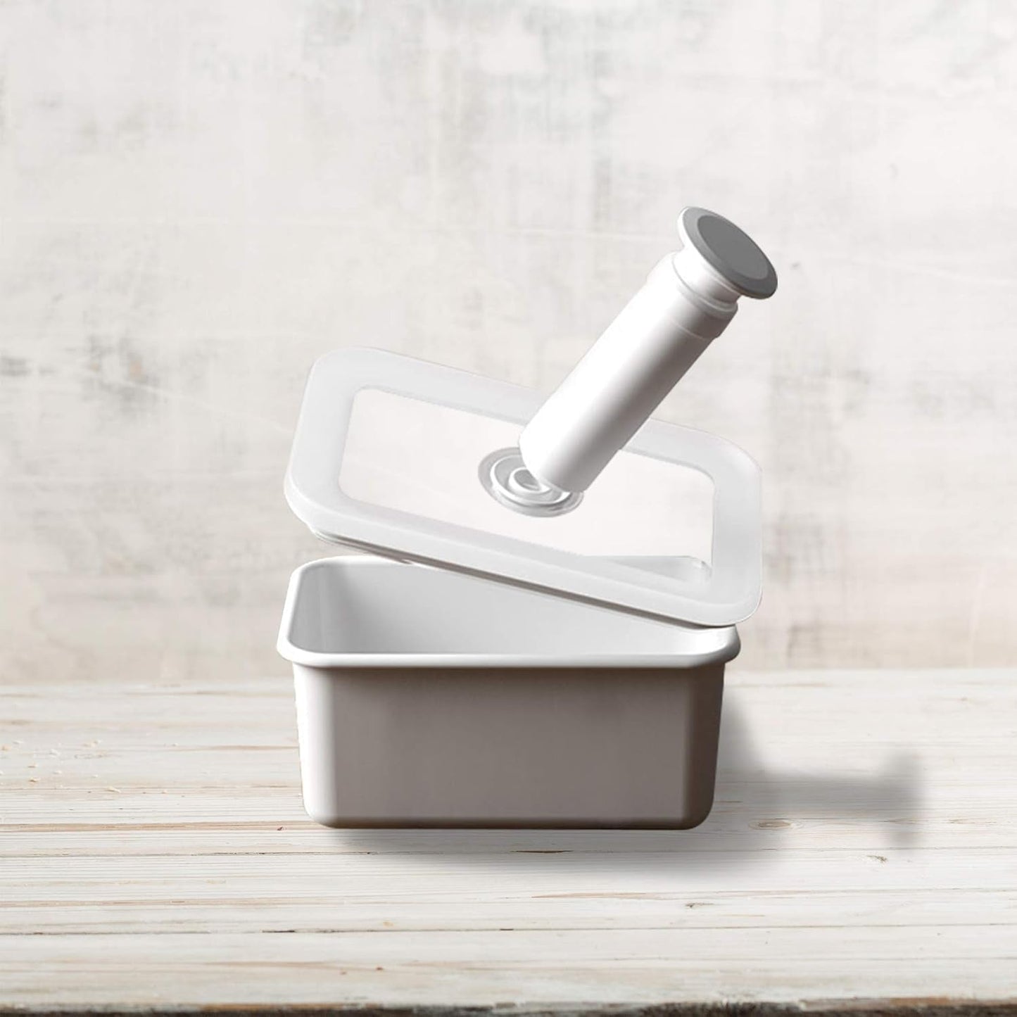 Emaljeret vakuum fødevareopbevaringsdåse | XL| 1,85L | 23,5 x 17,5 x 7 cm | holder maden frisk i meget længere tid | beskytter fødevarer mod bakterier og svampeangreb | uden vakuumpumpe Madopbevaringsbokse Naty Shop