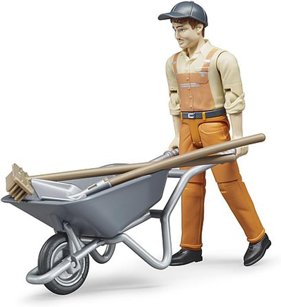 Bruder 62130 - Bworld figursæt kommunalarbejder - 1:16 legetøjsfigur, entreprenørkøretøj, bygningsarbejder, gård, mand Actionfigurer Naty Shop