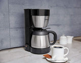 Cloer 5009 Hold Warm Filter Espressomaskine til op til 8 kopper 800W med isoleret rustfri stålkaraffel 1x4 filterkop Sort