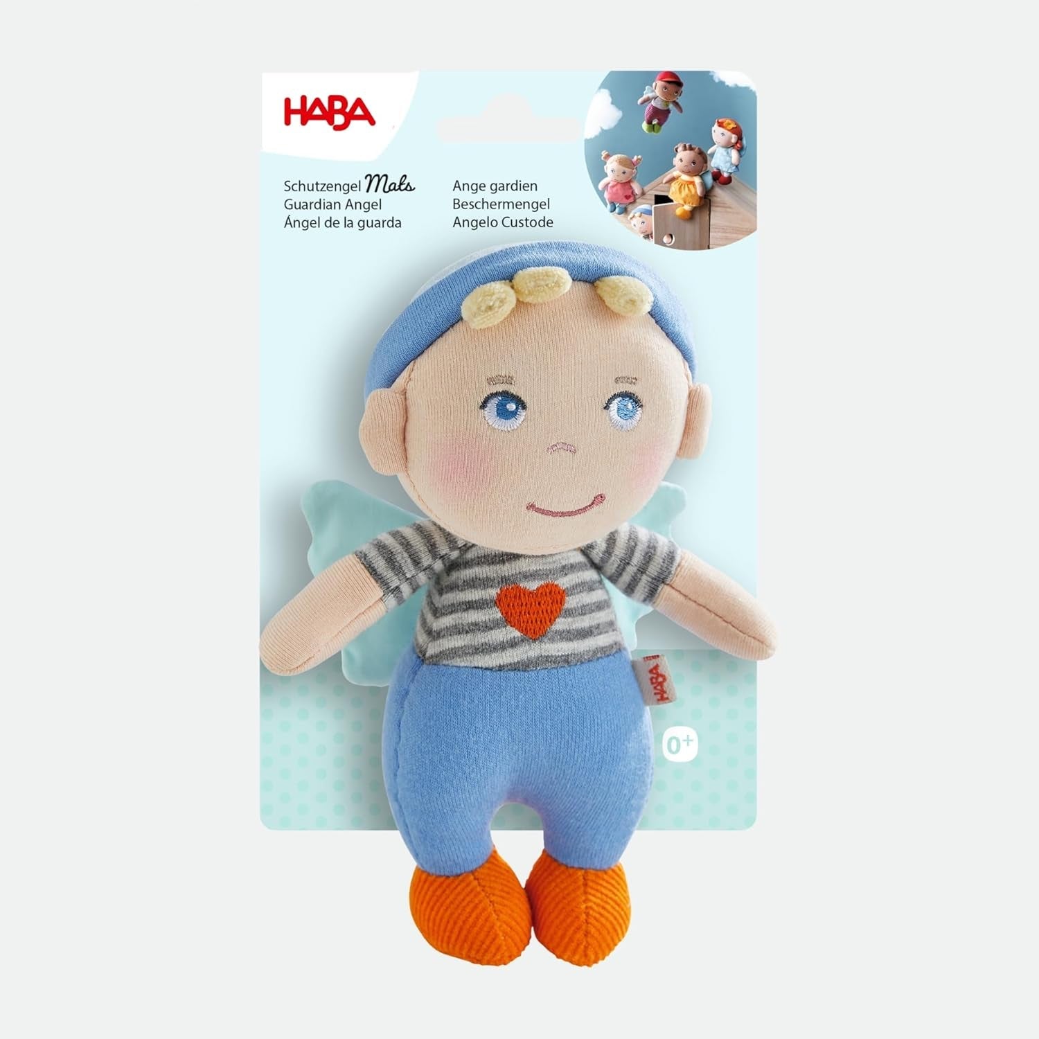 HABA Guardian Angel Mats - Plys tekstildukke (15 cm), ideel velkomstgave til babyer og småbørn - vaskbar ved 30°C - 2011869001 Dolls Naty Shop