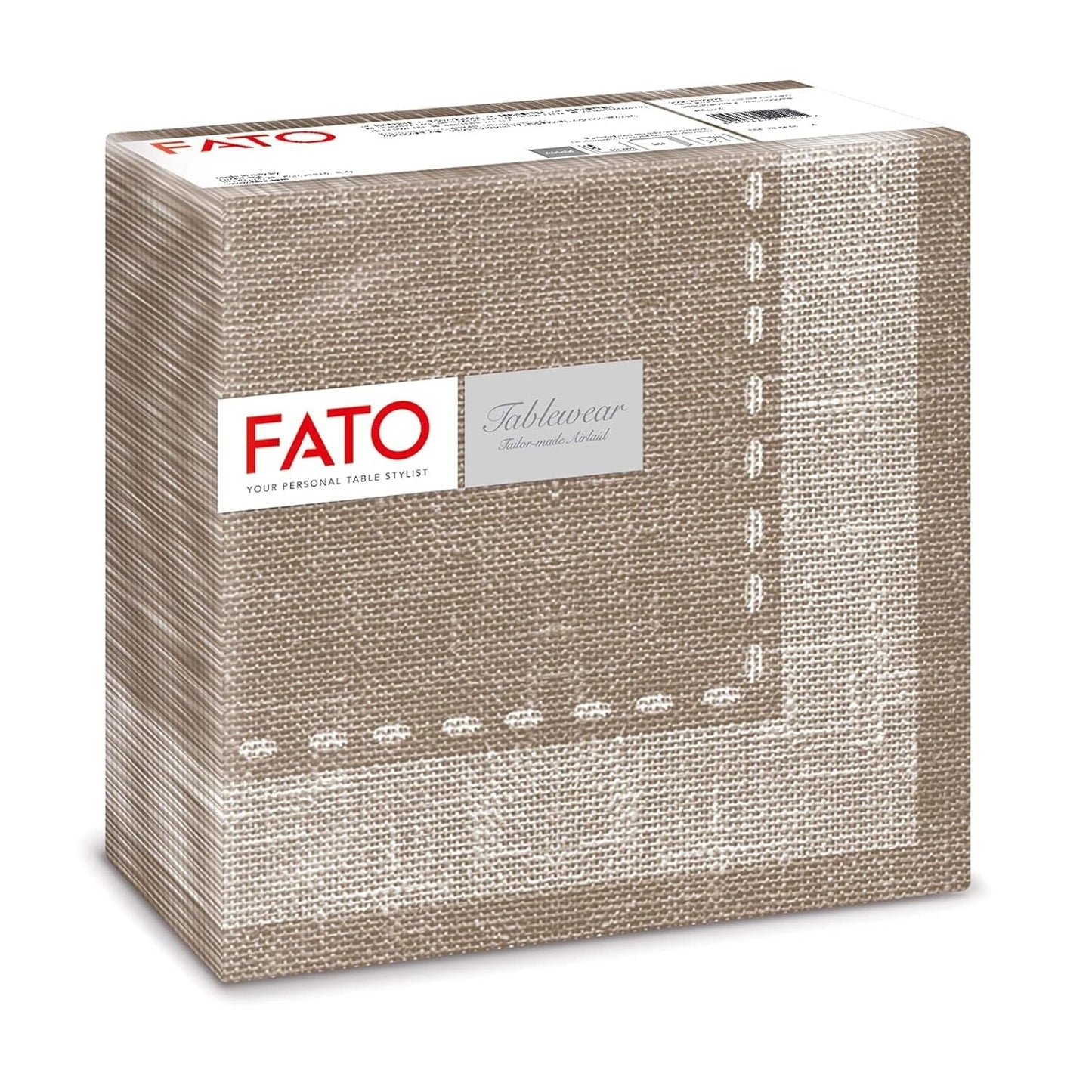 Fato - Tørre papirservietter, airlaid, tekstileffekt, pakke med 50 servietter, 40X40 foldet i 4 format, Tropicana Decor
