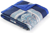 BASSETTI bomulds plaid SABBIONETA farve BLÅ B3 størrelse 135X190 Dyner og dyner Naty Shop