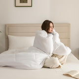 Good Nite Enkeltseng Sengetøjssæt, 15 Tog, Vintervarme, Enkeltseng, Blød polyester, Hulfiber, Hvidt lagner med hjørnestrimler, Kan maskinvaskes (hvid, 15 Tog, 130 X 150 cm) Naty Shop dyner og dyner