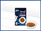 Felix suppestrimler, kattesuppe, blandet variant, pakke med 8 (8 x 6 poser á 48 g hver)