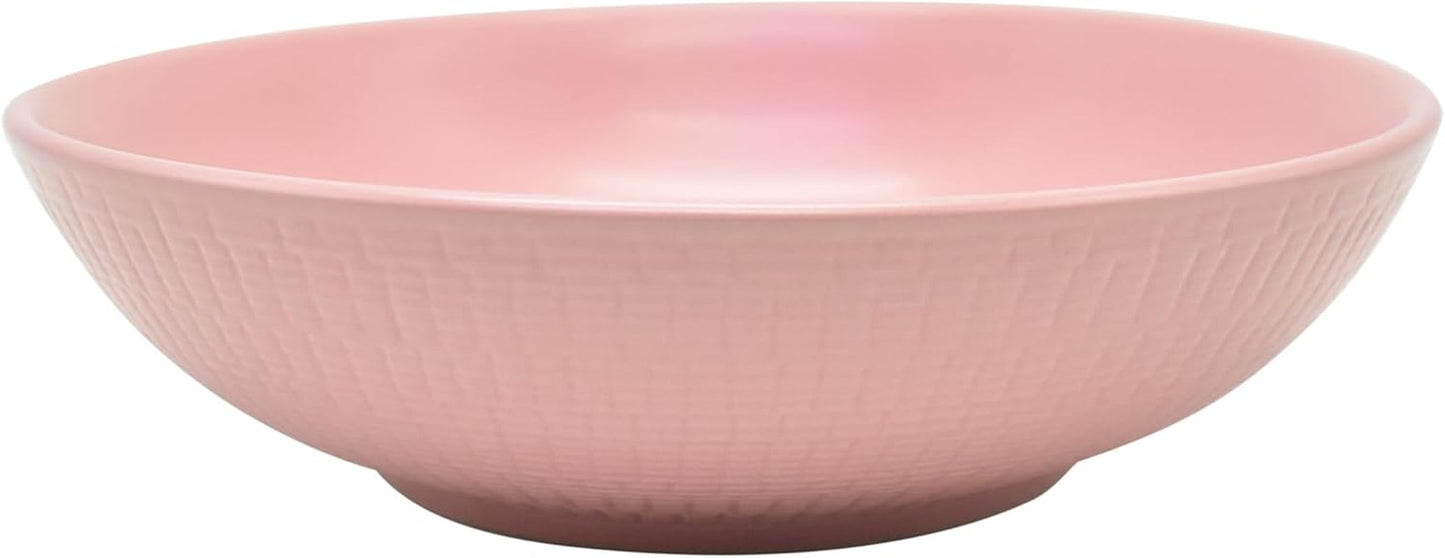 ECHTWERK Vintage servisesæt 12 dele naturligt design "Blanka" 4 personers elegant tekstureret stentøjsstel med 4 middagstallerkener 4 sidetallerkener 4 middagstallerkener Pink
