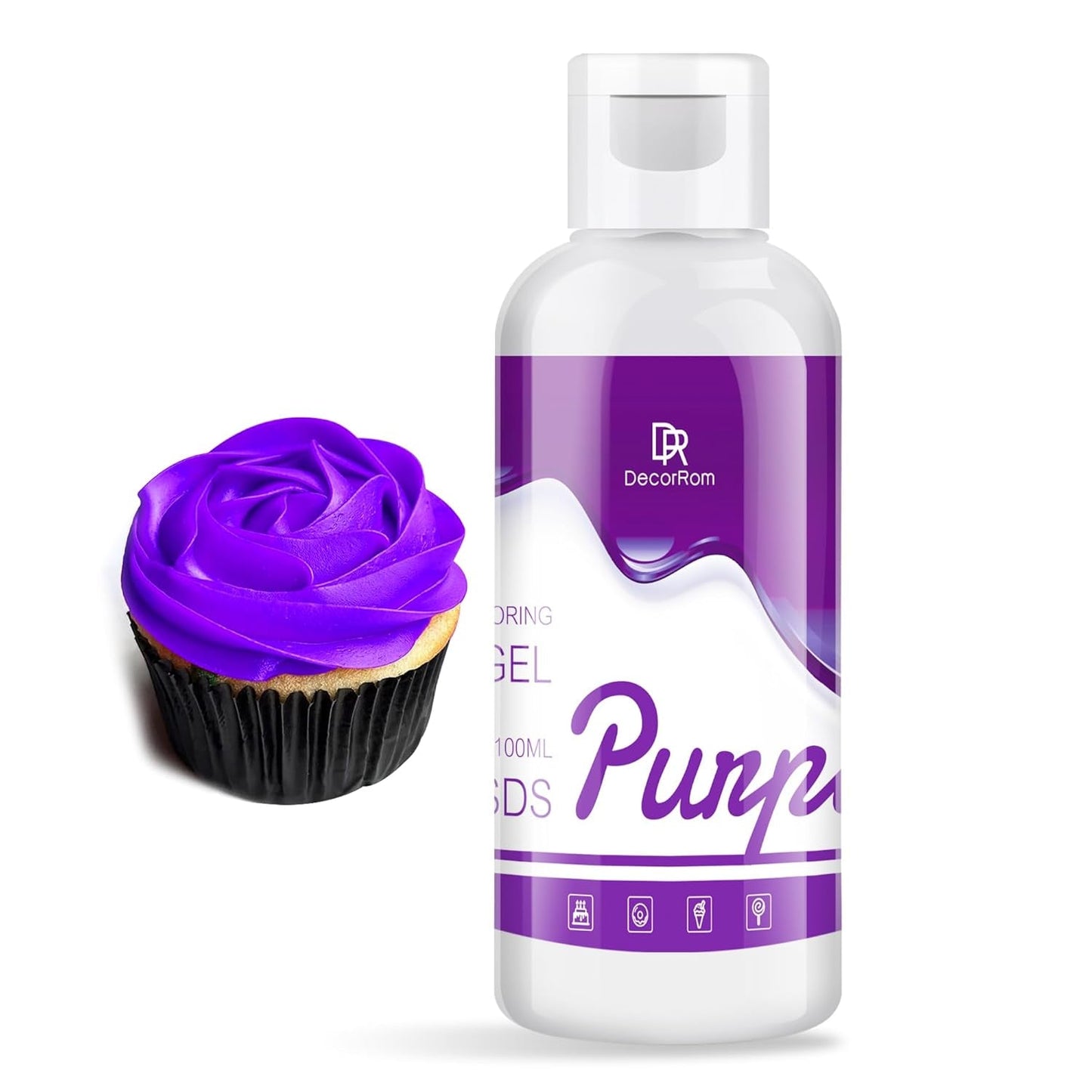 Gel-madfarve - 120 g koncentreret madfarve til kagepynt, bagning, småkager, macarons - sukkerfri madfarve til drikkevarer, kagedekoration, DIY-slime, påskeæg (hvidt)