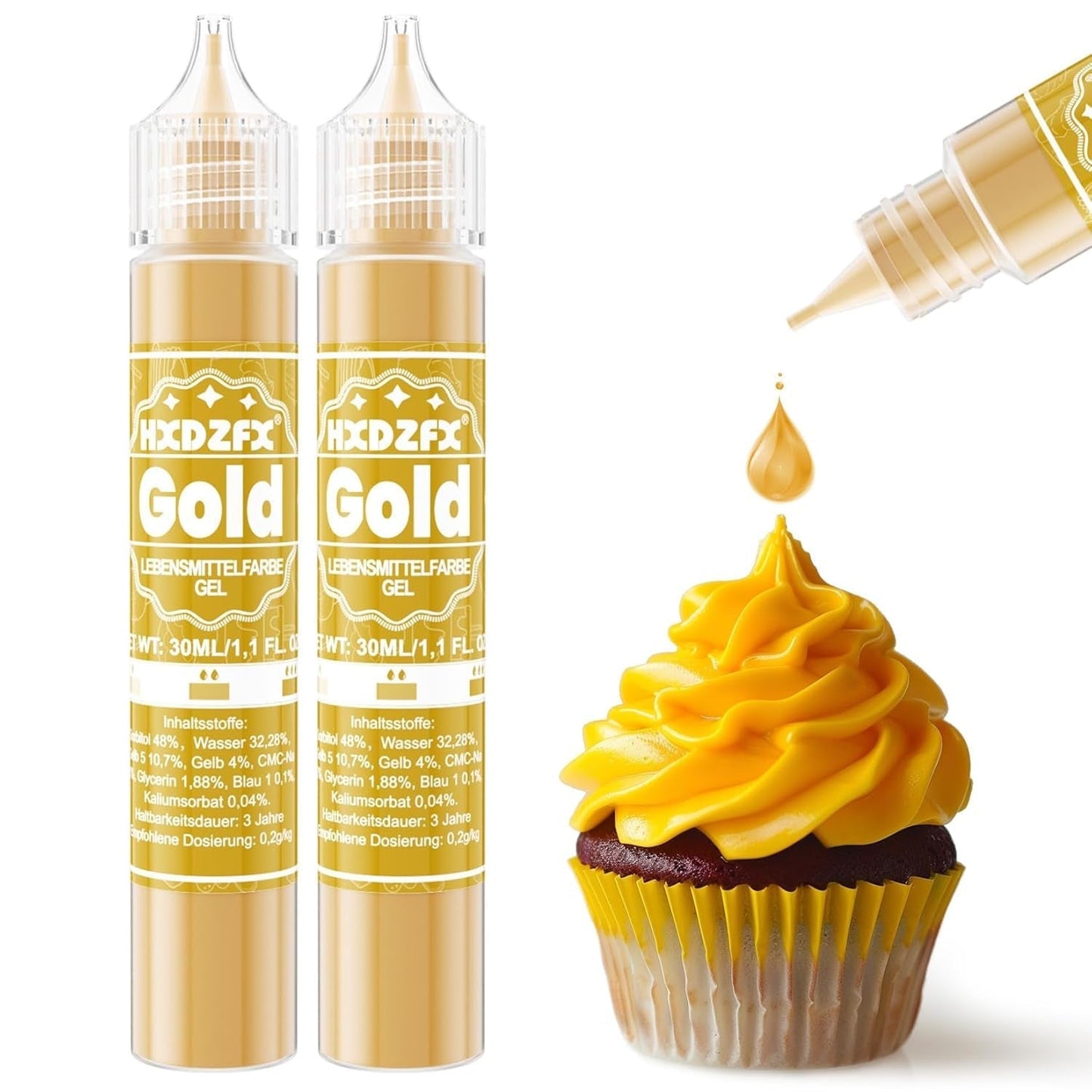 Gel madfarve - HXDZFX 2×30 ml, sukkerfri madfarve, højkoncentreret, til dekoration af kager, hvid fondant, makroner, småkager, bagning, påskeæg, slim (drue lilla)